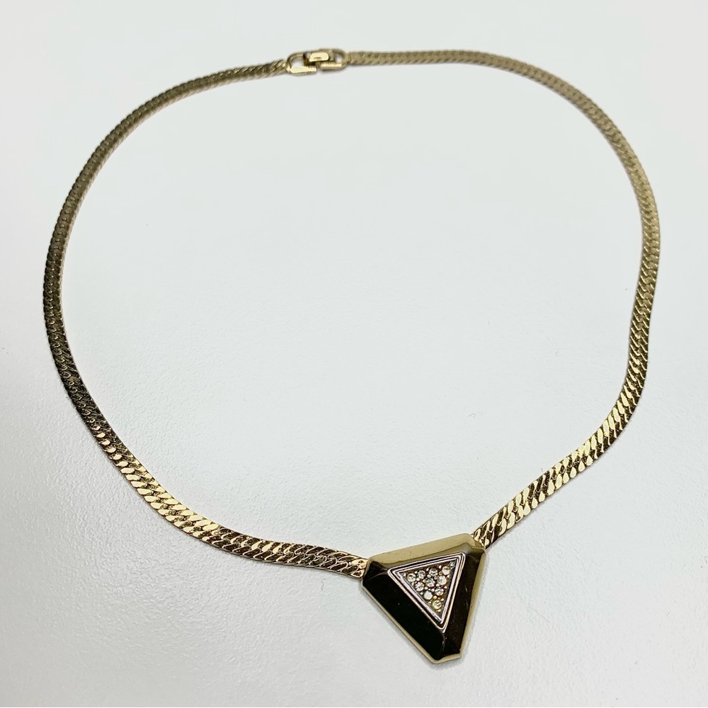 SOLD Vintage Christian Dior Gold Tone Necklace//Flawed